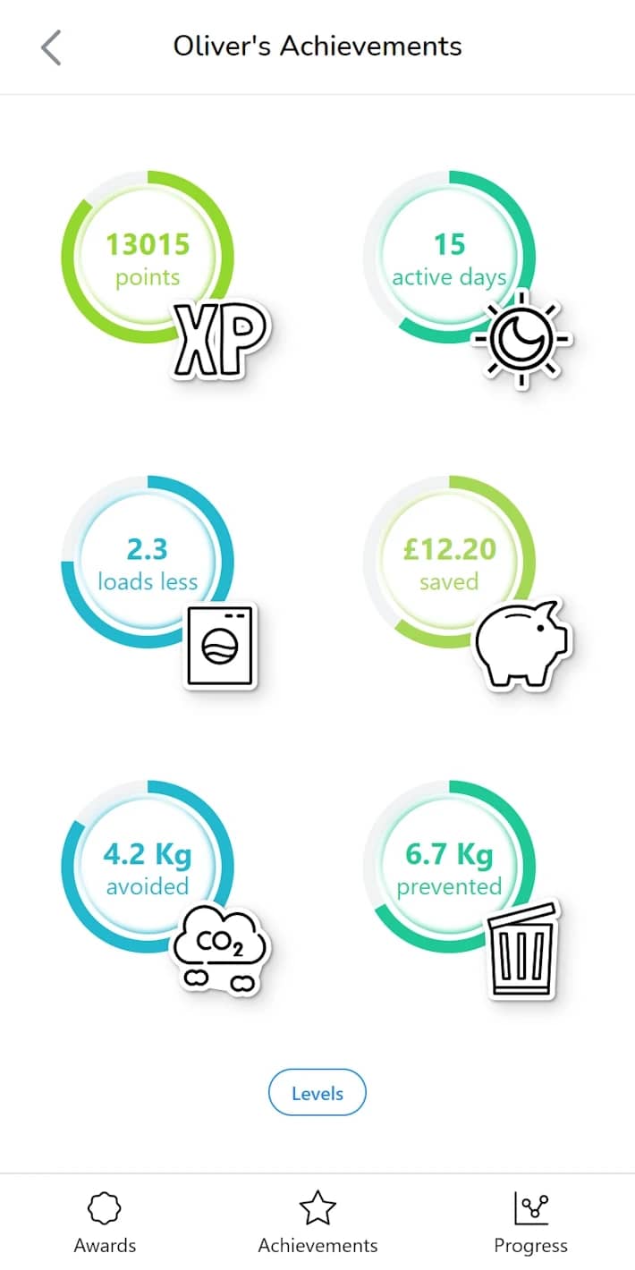 screenshot of the ec babies app achievments screen