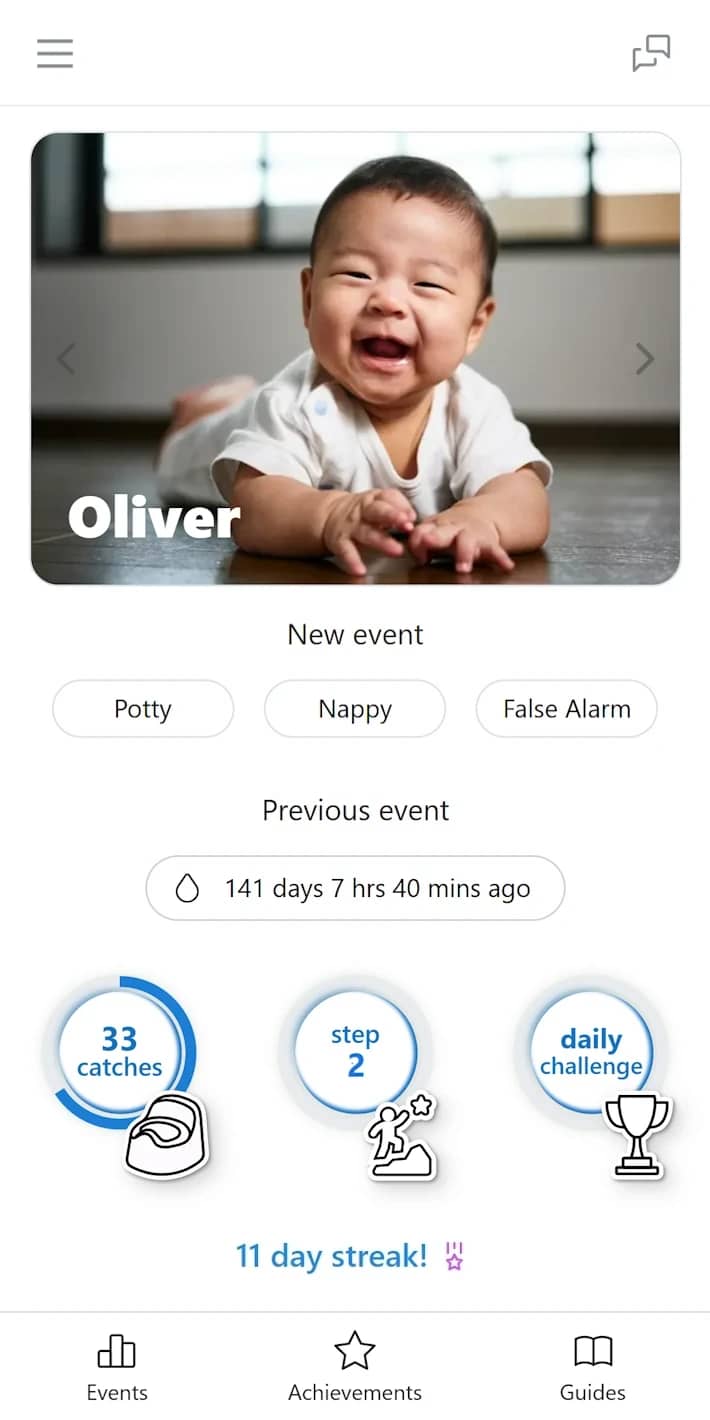 screenshot of the ec babies app home screen