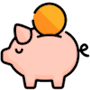 icon representing Using nappies for one year instead of two or three has the potential to save money or reduce the laundry load.
