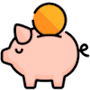icon representing Using nappies for one year instead of two or three has the potential to save money or reduce the laundry load.